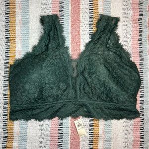 American Eagle Aerie Eyelash Lace Plunge Bralette — XXL